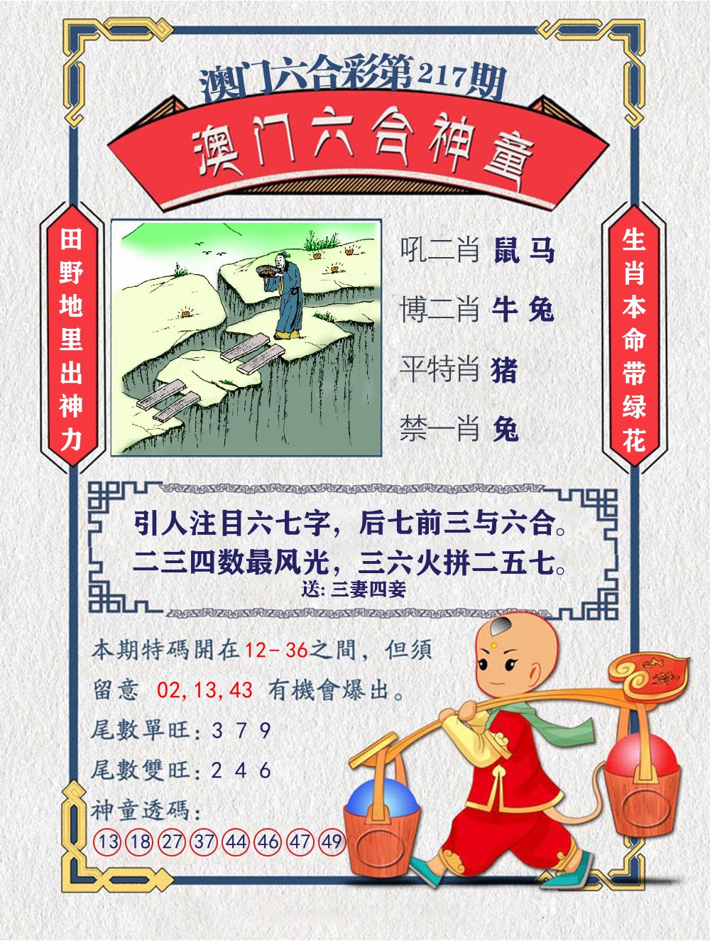 六合神童 第217期
