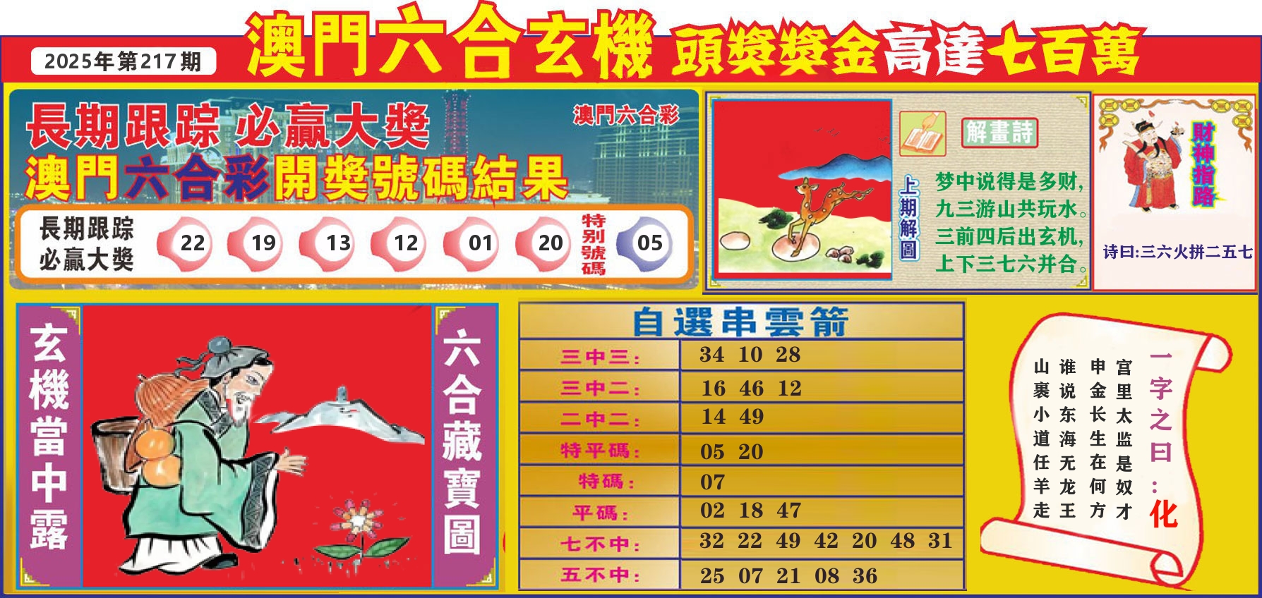 七星彩图C 第217期