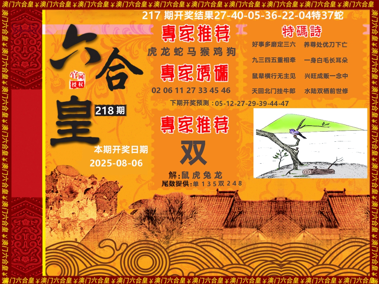六合皇系列 第218期
