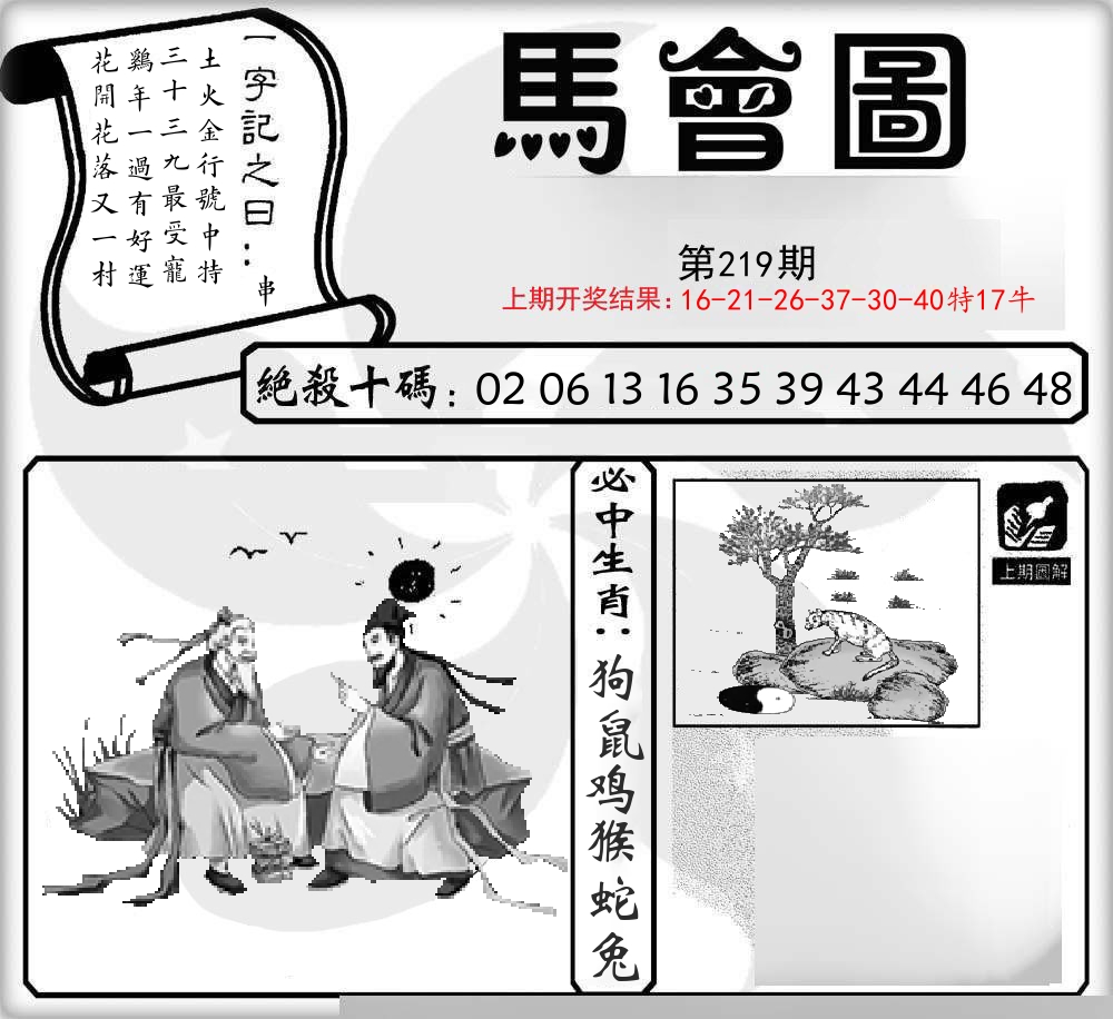 马会图 第219期