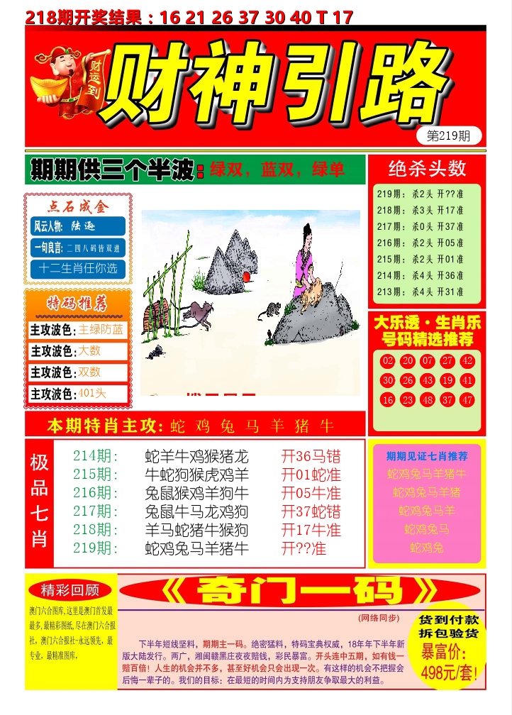 财神引路 第219期