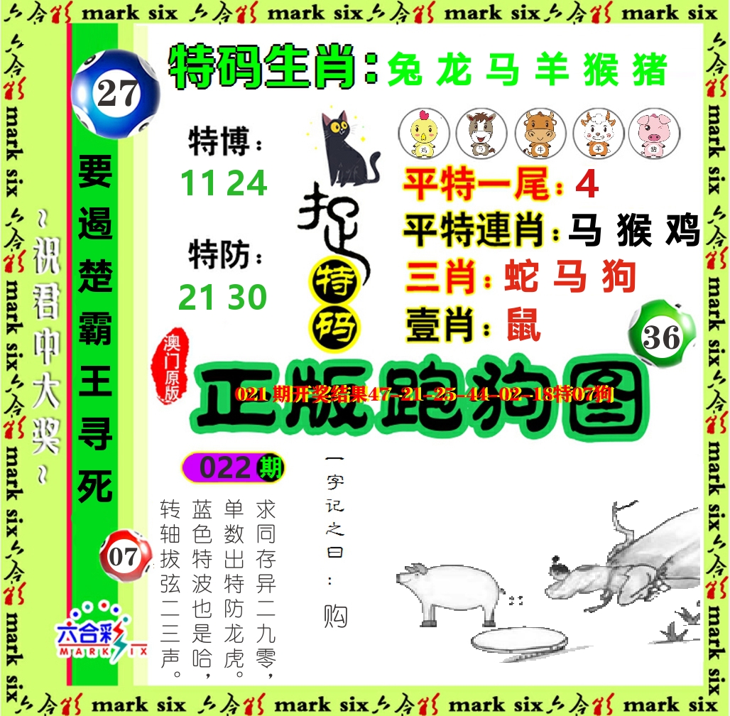 正版跑狗图 第22期