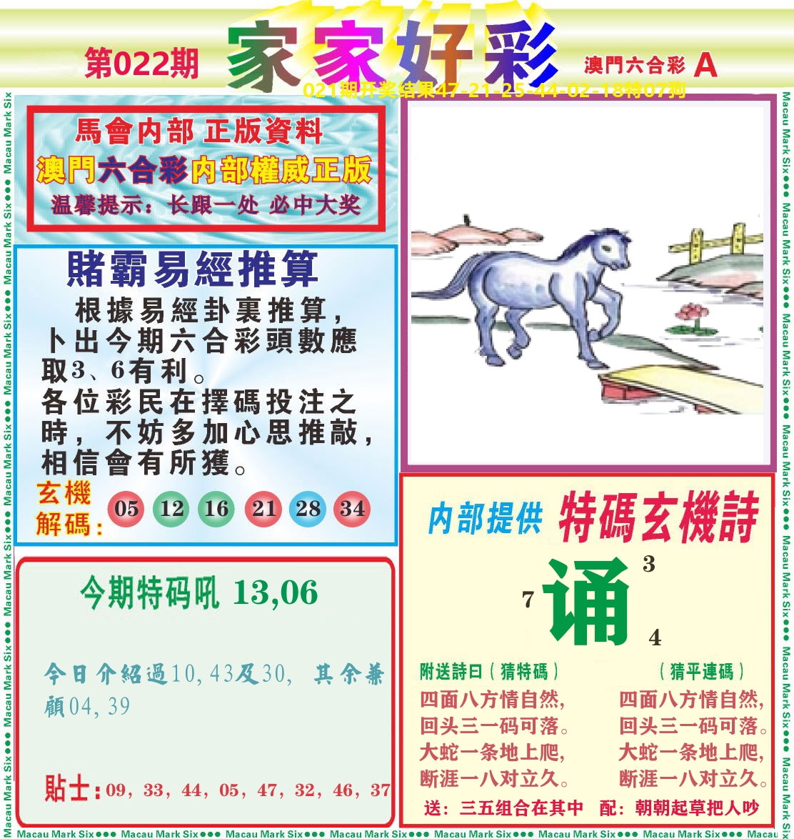 家家好彩A 第22期