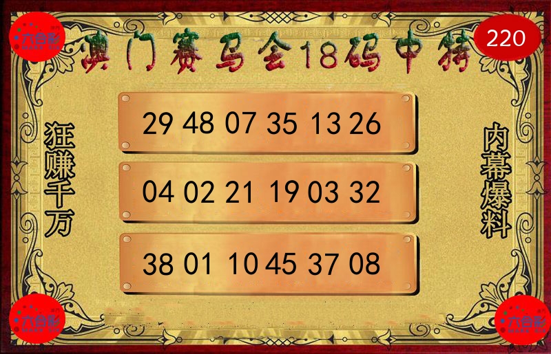 赛马会18码 第220期