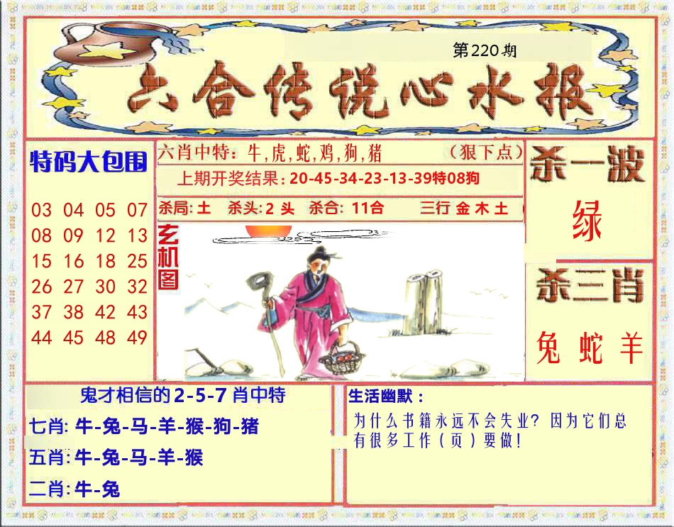 六合传说心水报 第220期