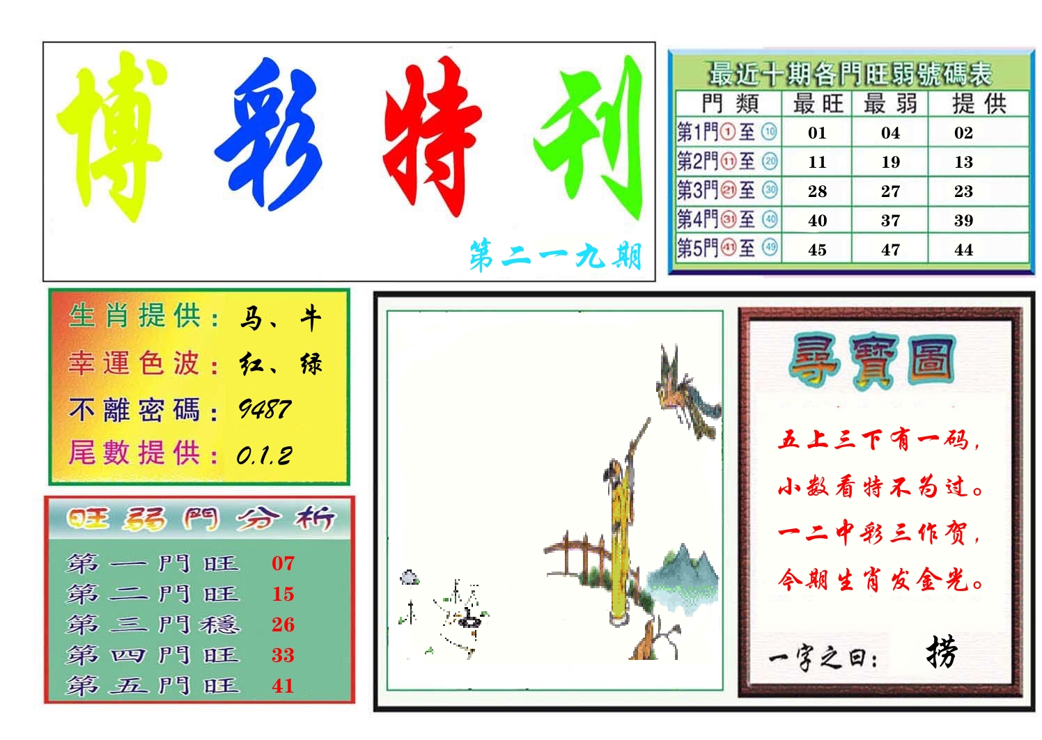博彩特刊 第220期