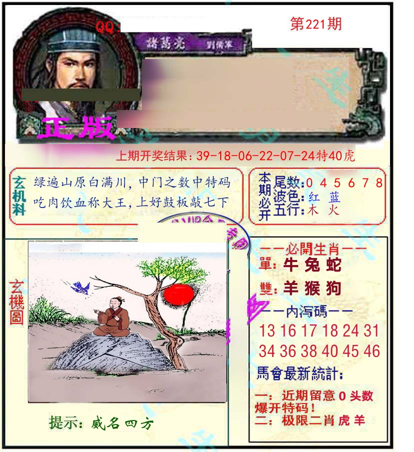 诸葛亮玄机 第221期