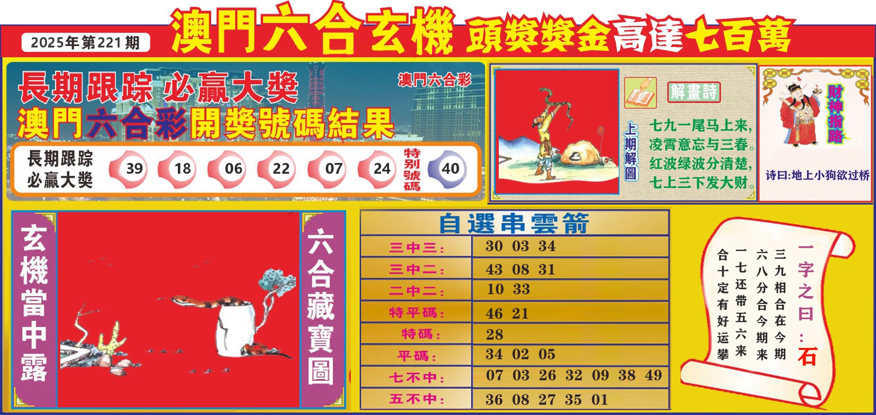 七星彩图C 第221期