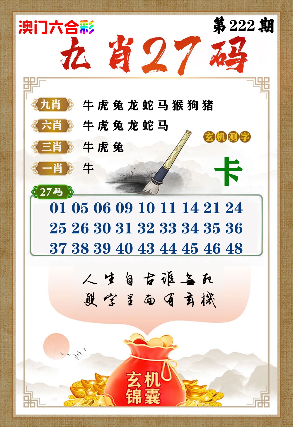 玄机锦囊 第222期
