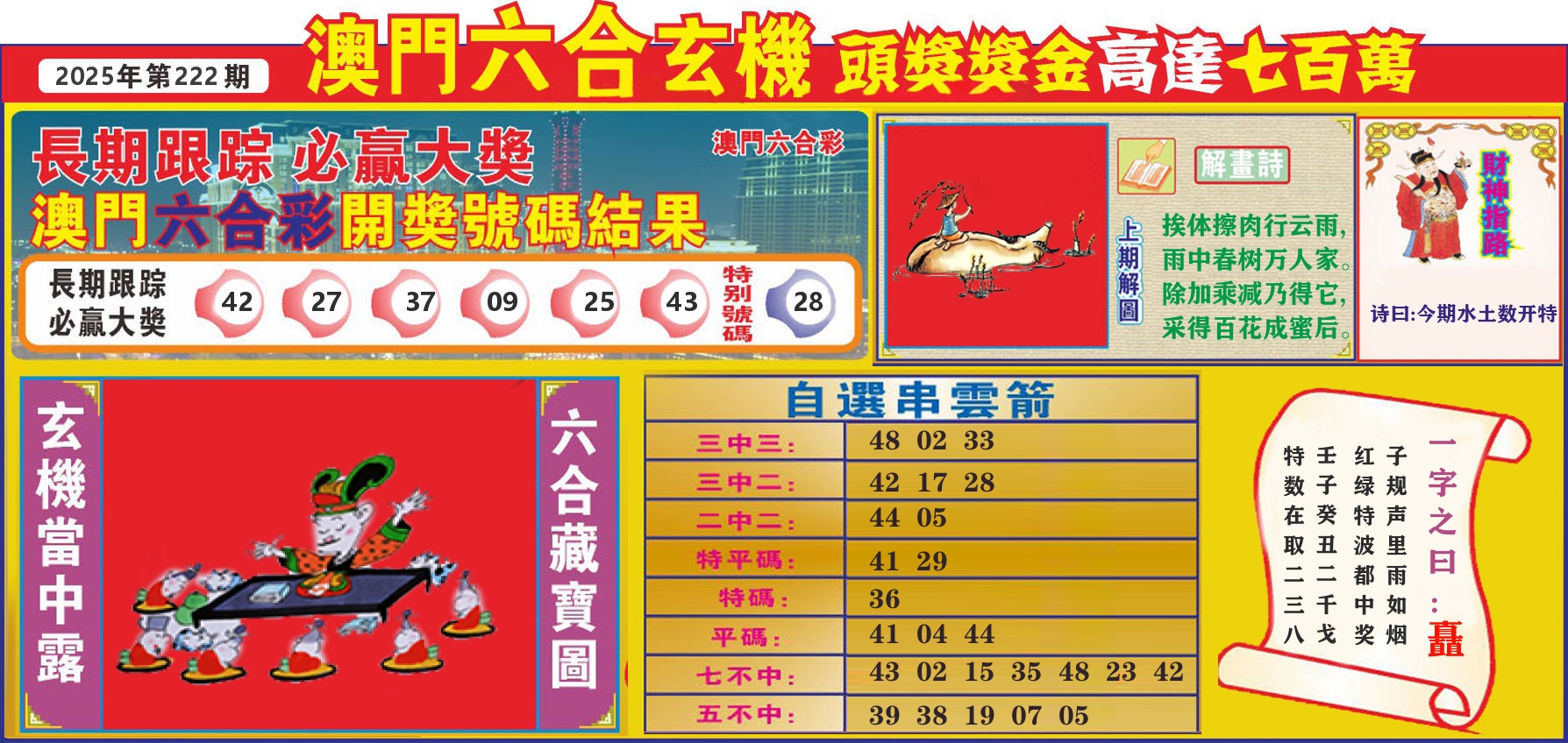七星彩图C 第222期