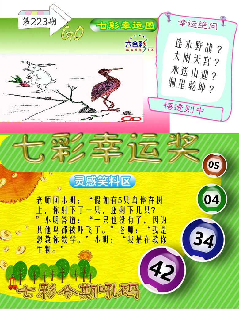 七彩幸运奖 第223期
