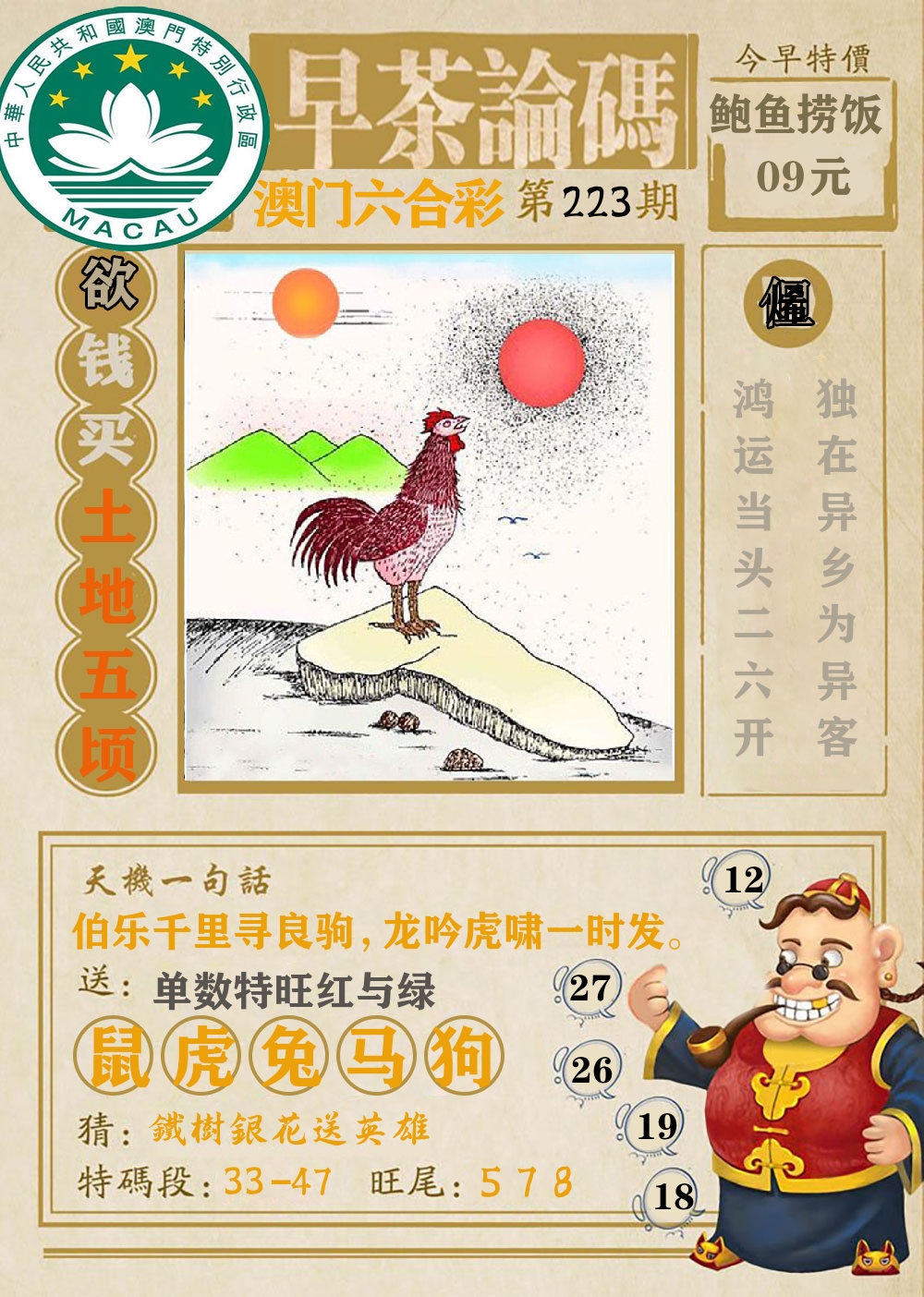 早茶论码 第223期