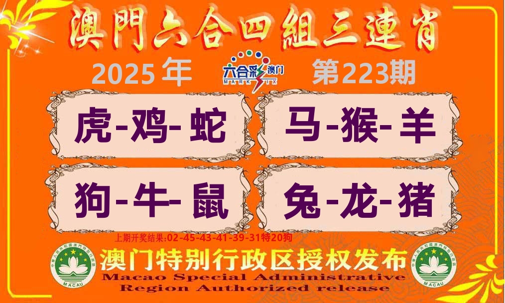 六合三连肖 第223期