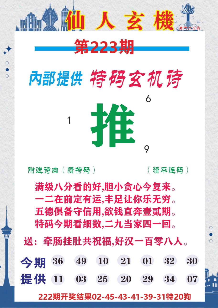 澳门钱多多D 第223期