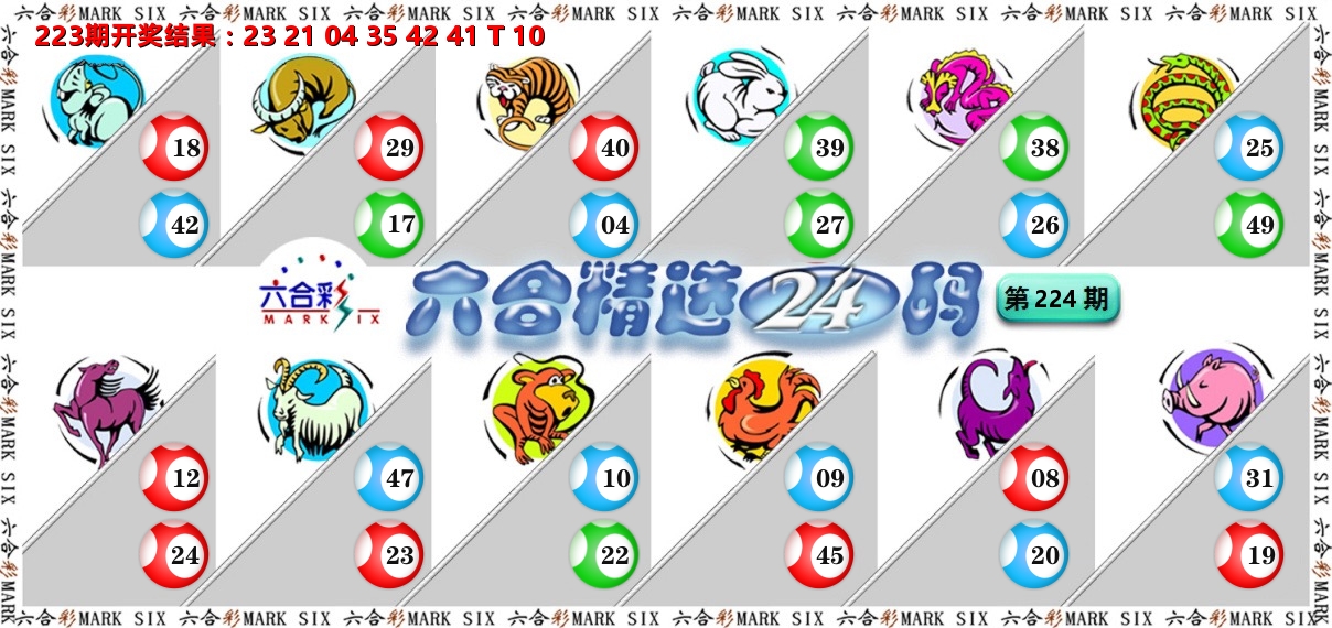 六合精选24码 第224期