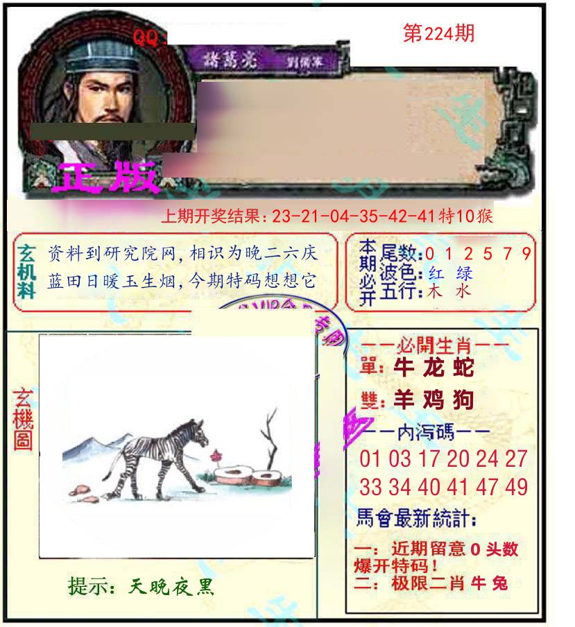 诸葛亮玄机 第224期