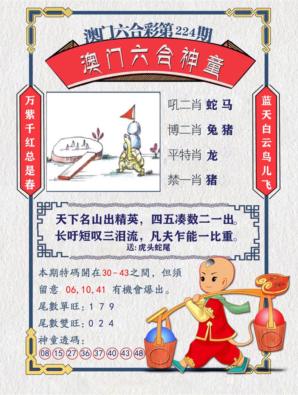 六合神童 第224期