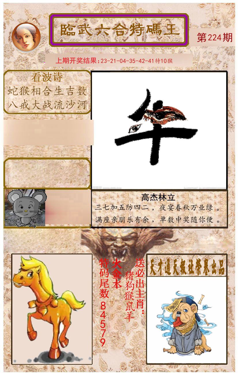 臨武六合特码王 第224期
