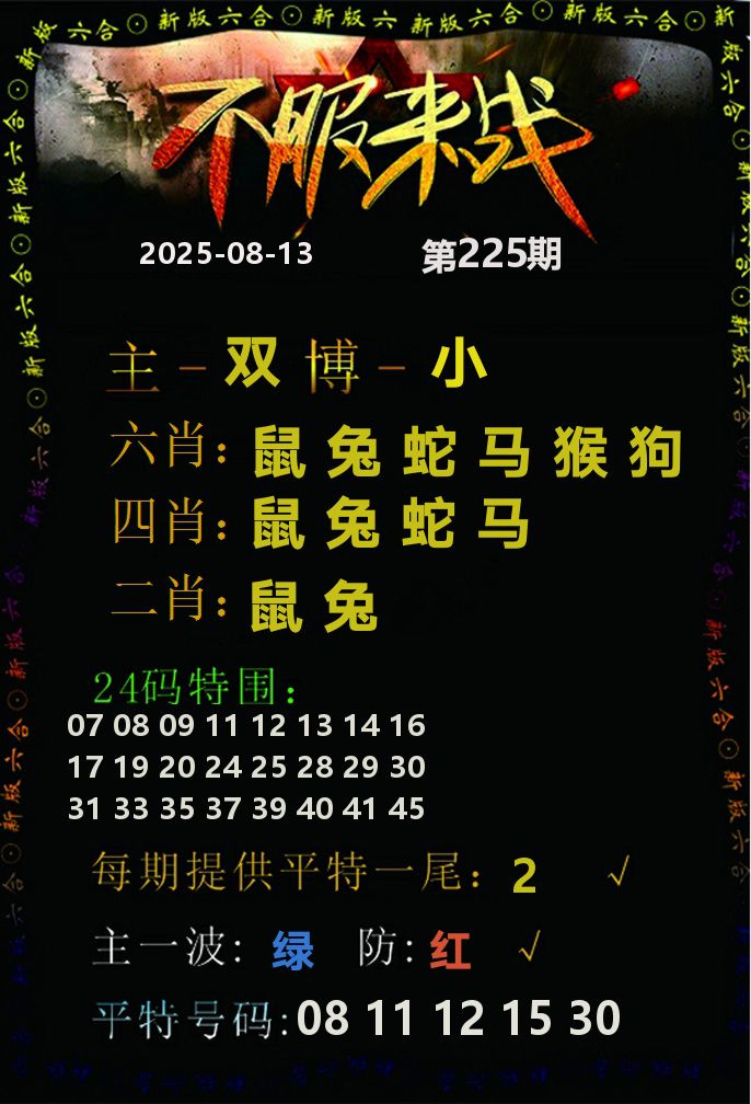 不服来战 第225期
