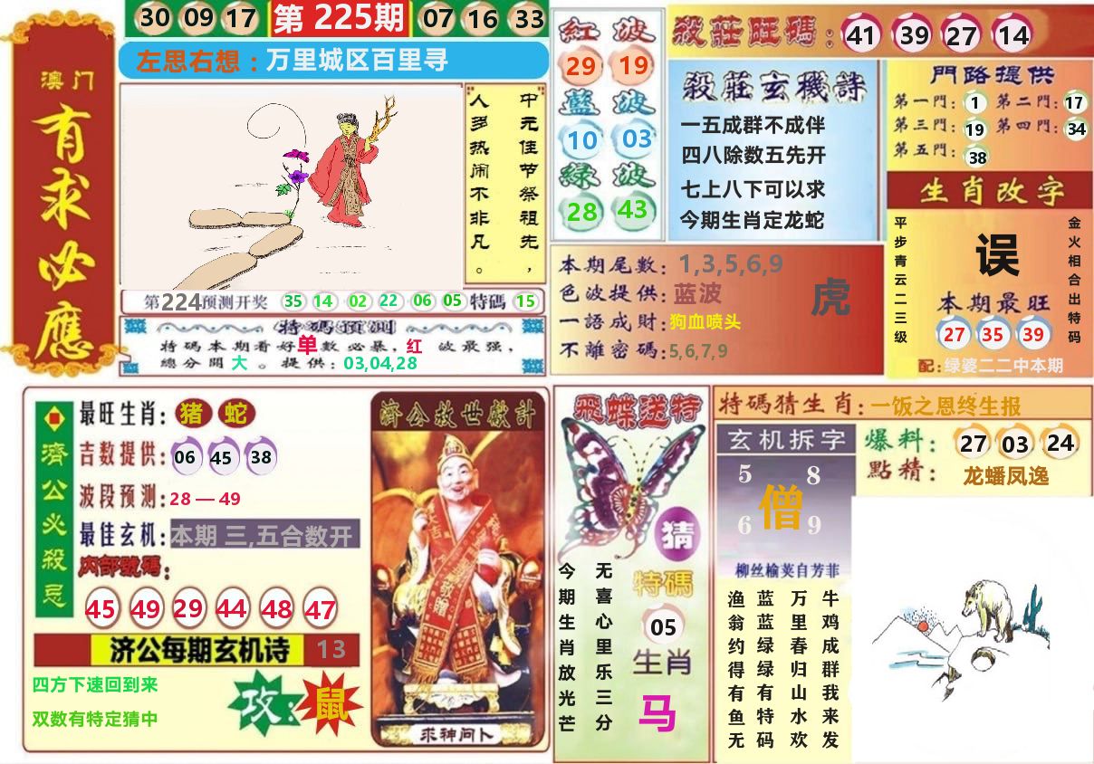 澳门有求必应 第225期