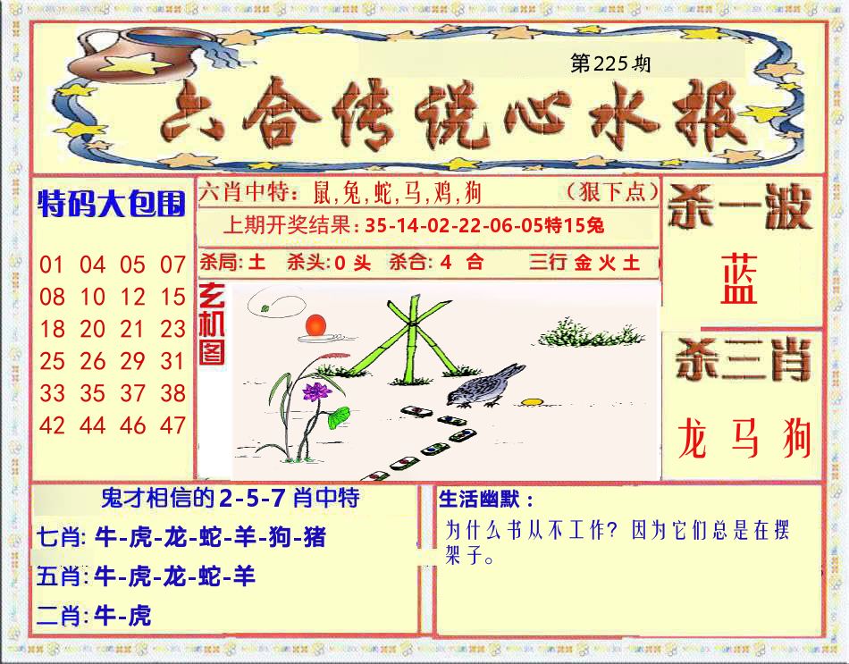 六合传说心水报 第225期