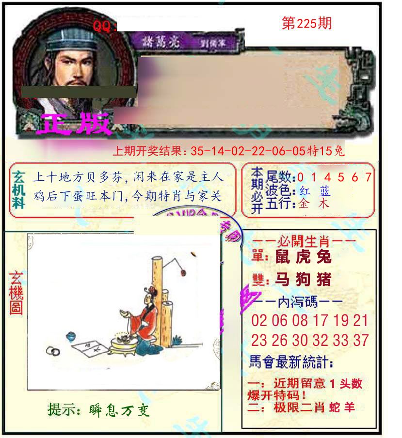 诸葛亮玄机 第225期