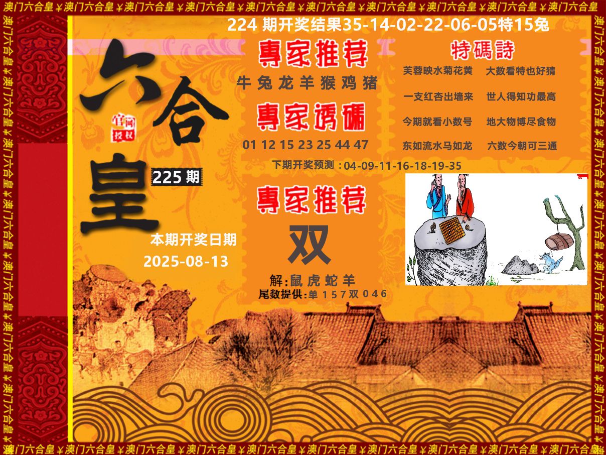 六合皇系列 第225期