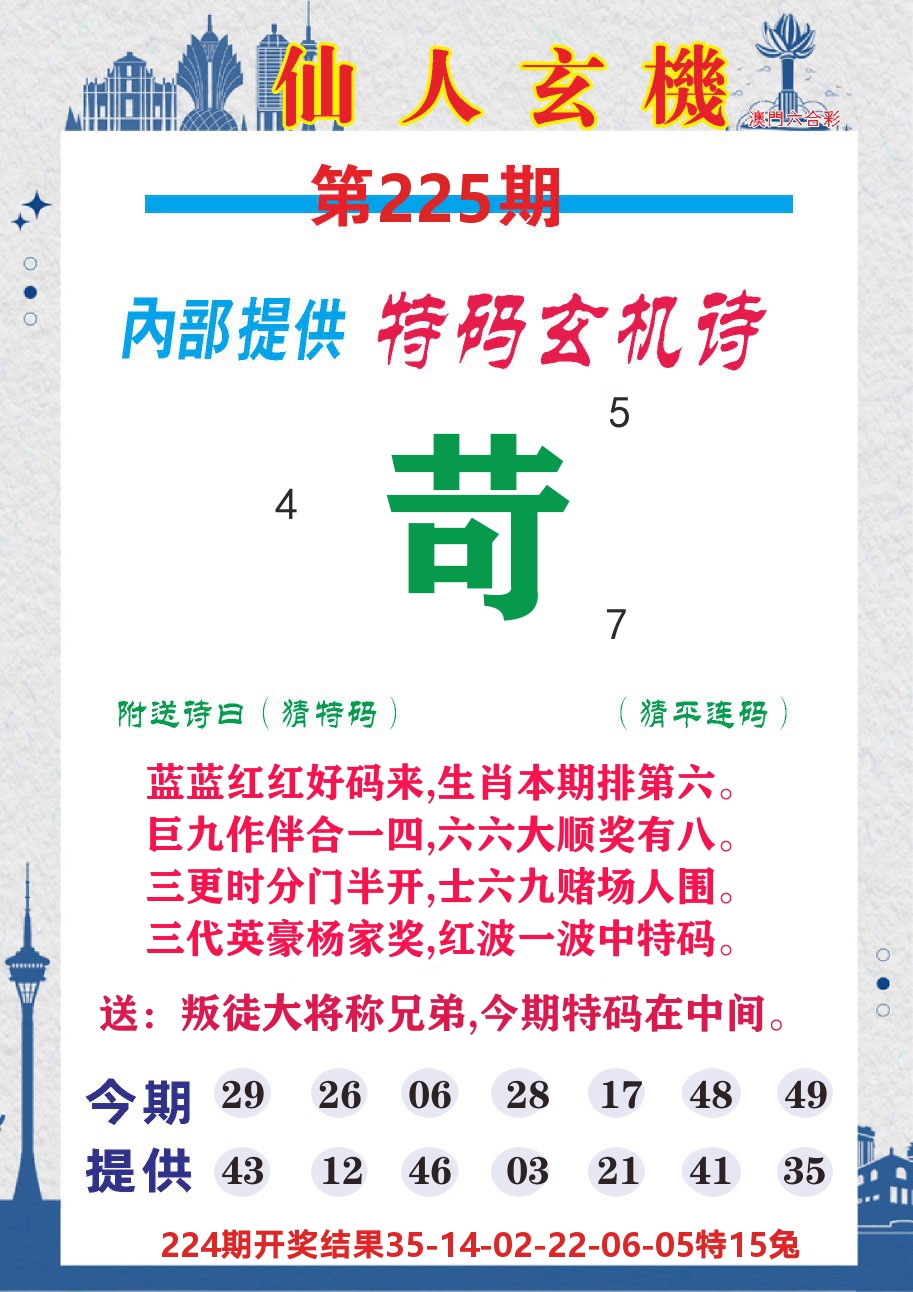 澳门钱多多D 第225期