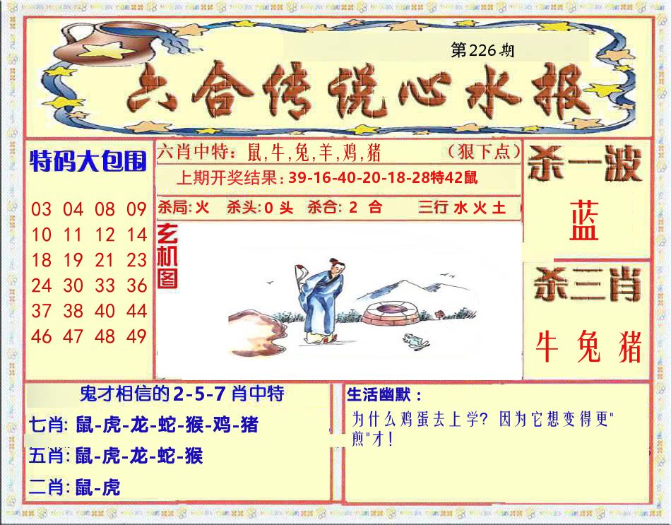 六合传说心水报 第226期