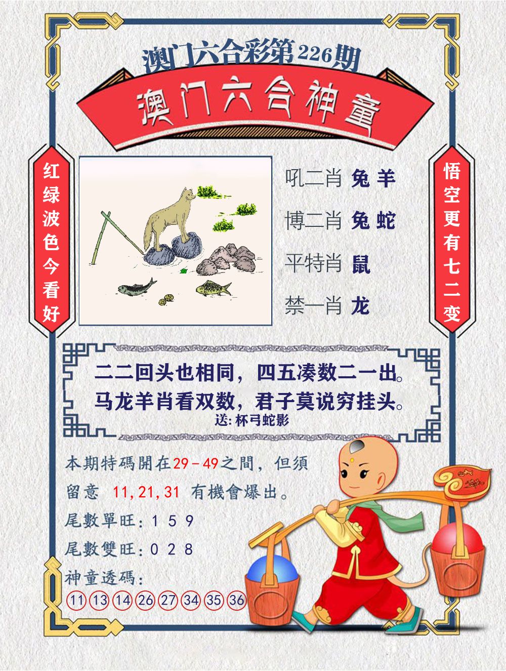 六合神童 第226期