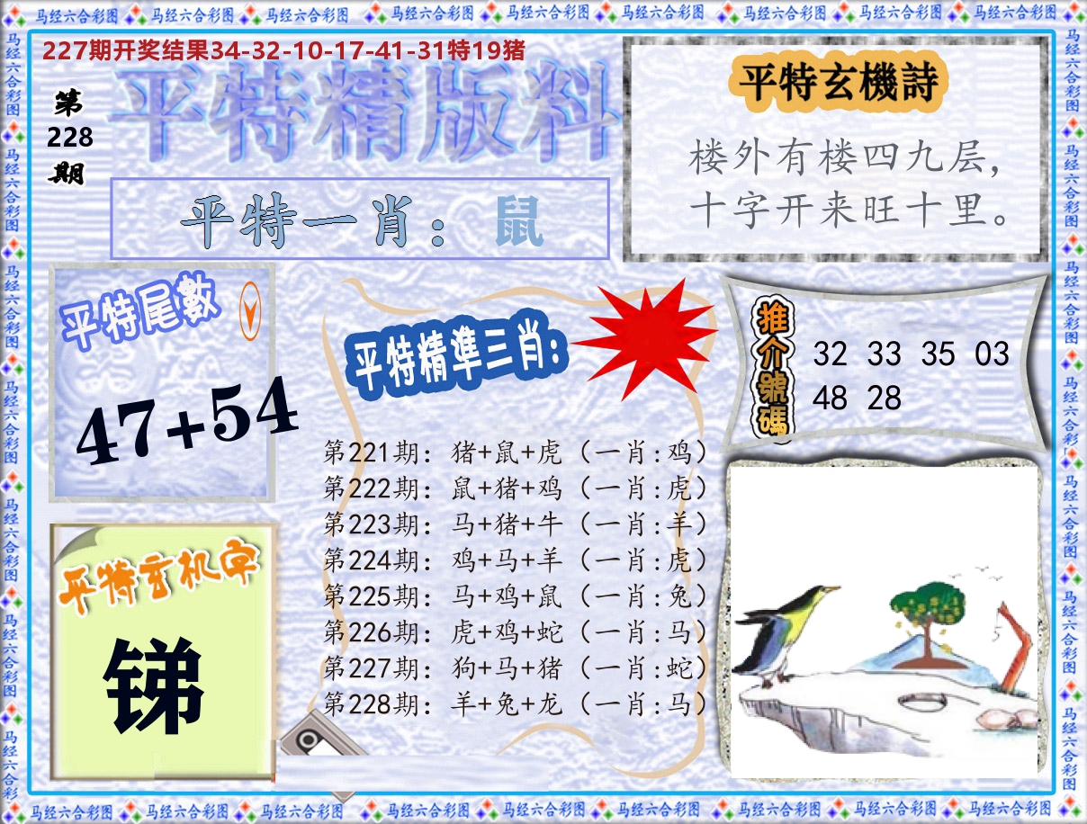 平特精版料 第228期