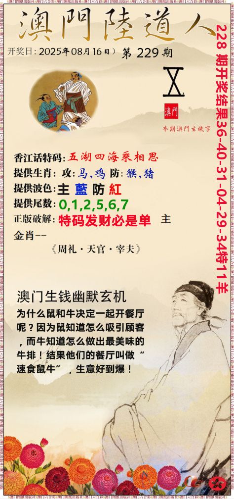澳门陆道人 第229期