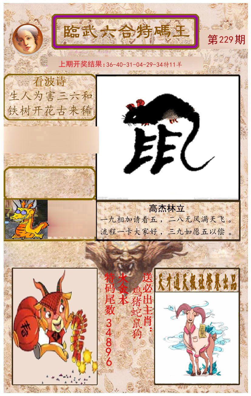 臨武六合特码王 第229期