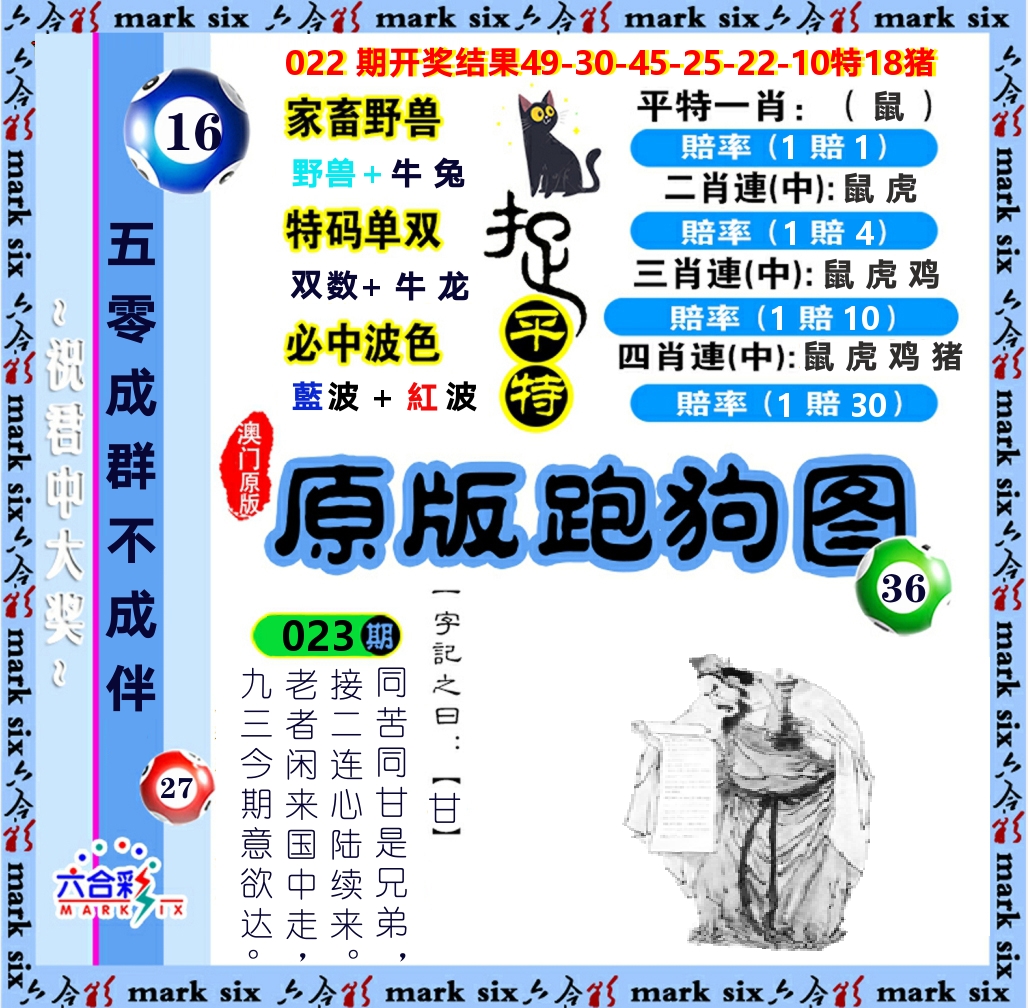 原版跑狗图 第23期