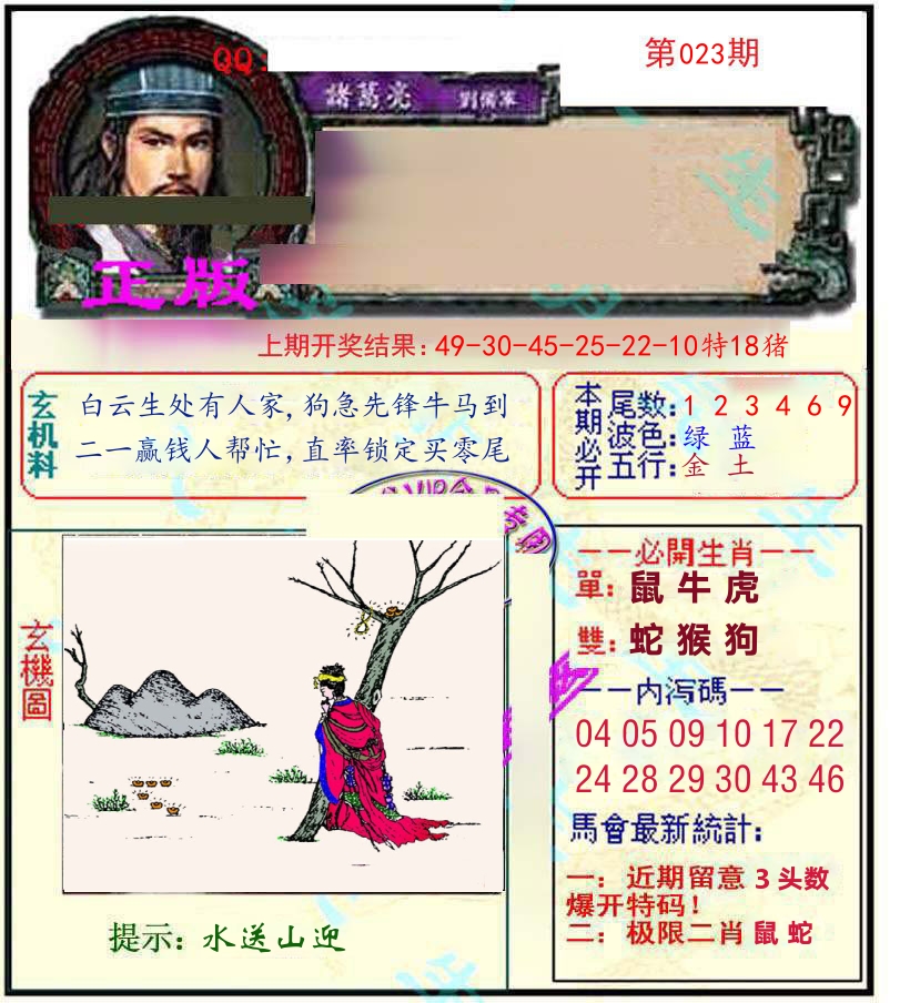 诸葛亮玄机 第23期