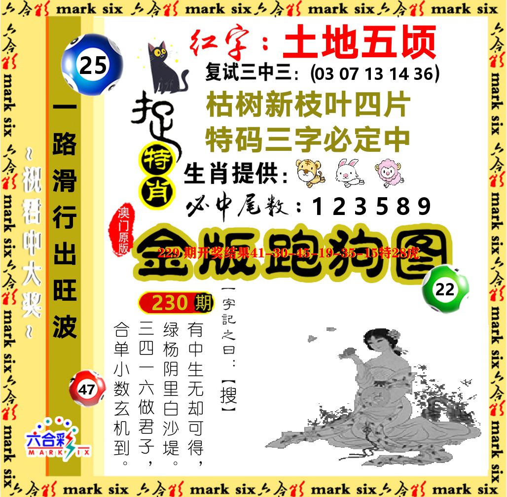 金版跑狗图 第230期