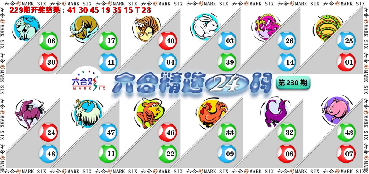 六合精选24码 第230期