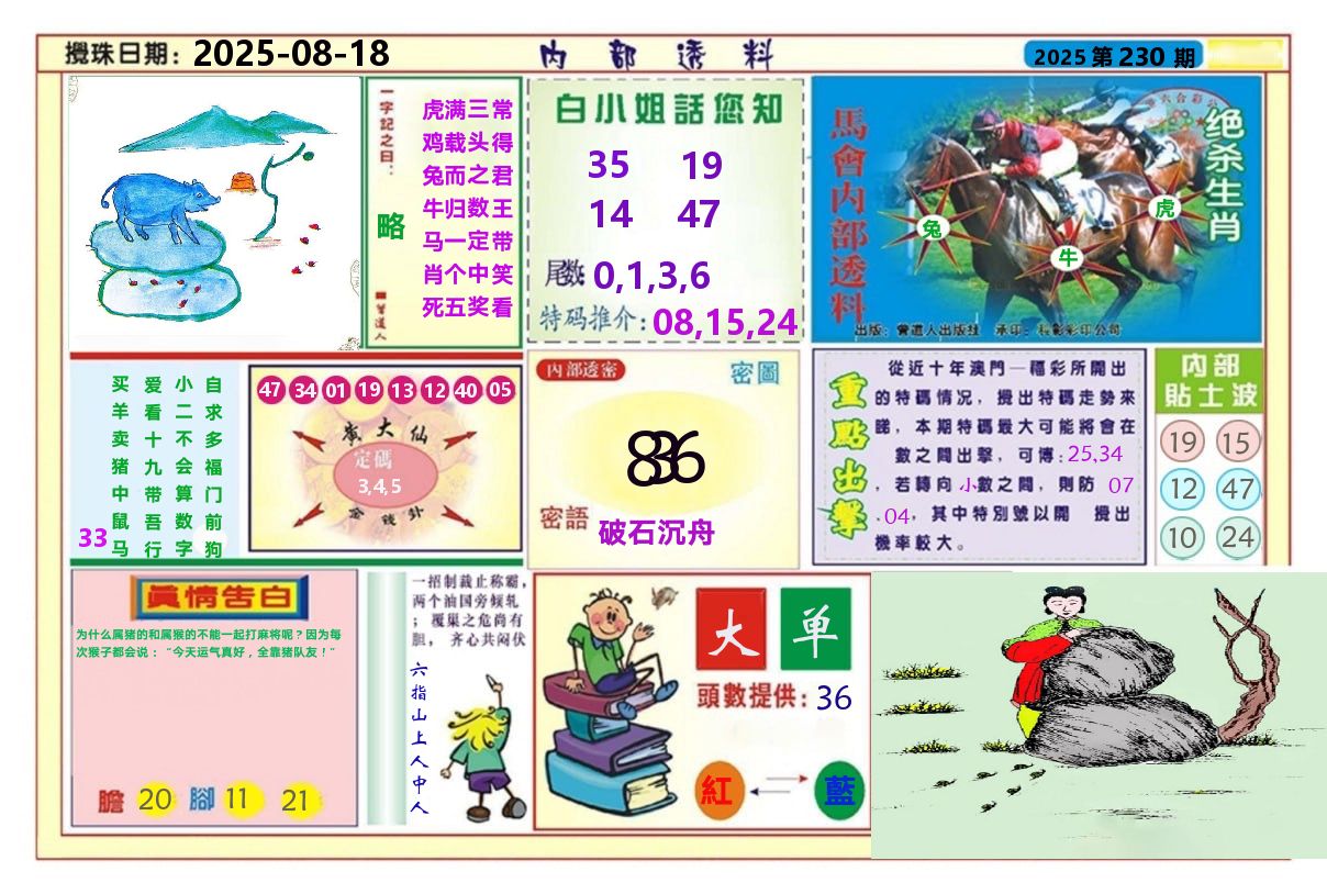 澳门内部透料A 第230期