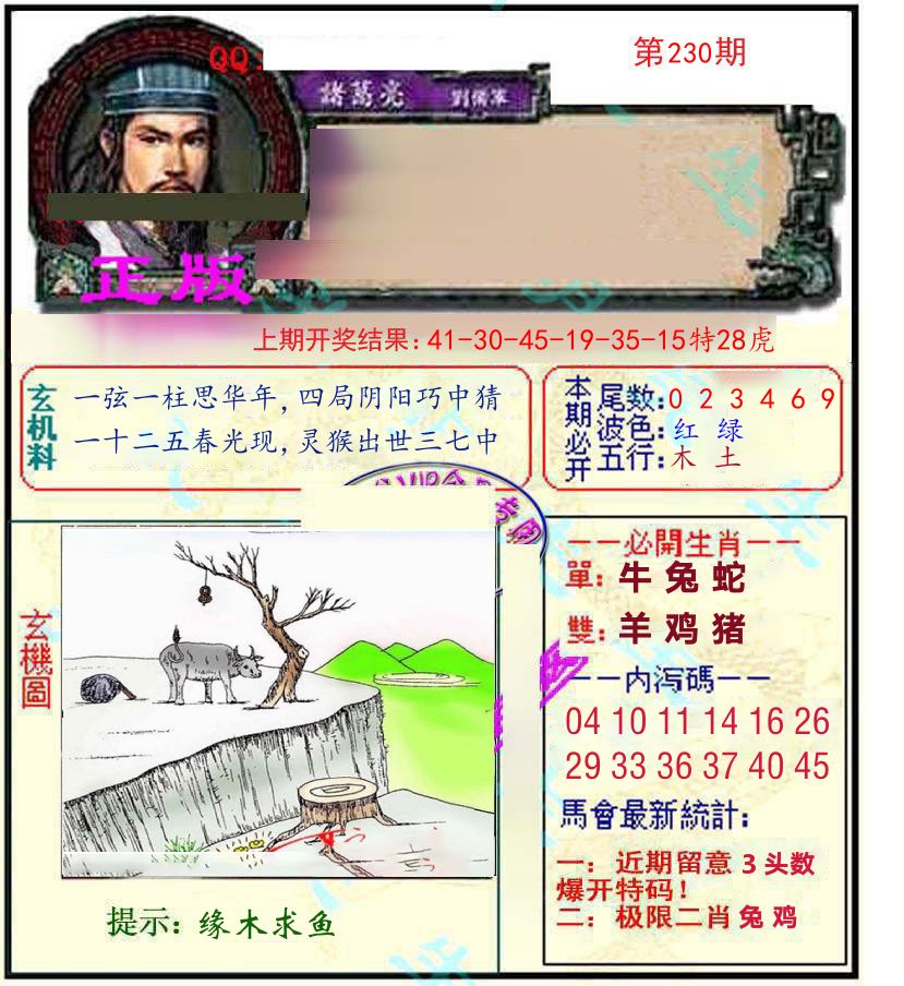 诸葛亮玄机 第230期