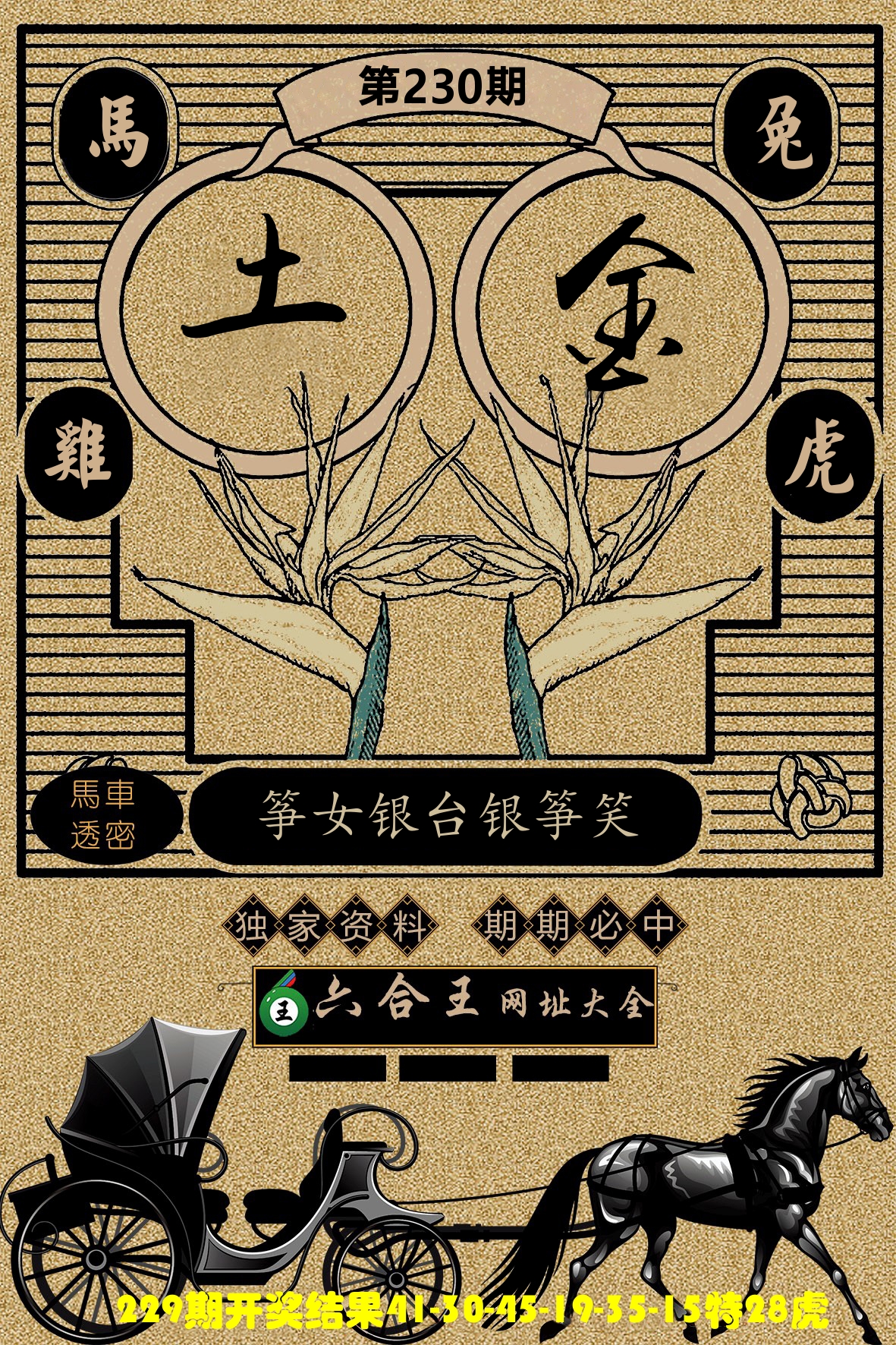 六合王马车透密 第230期