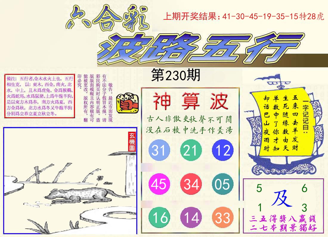 波路五行 第230期