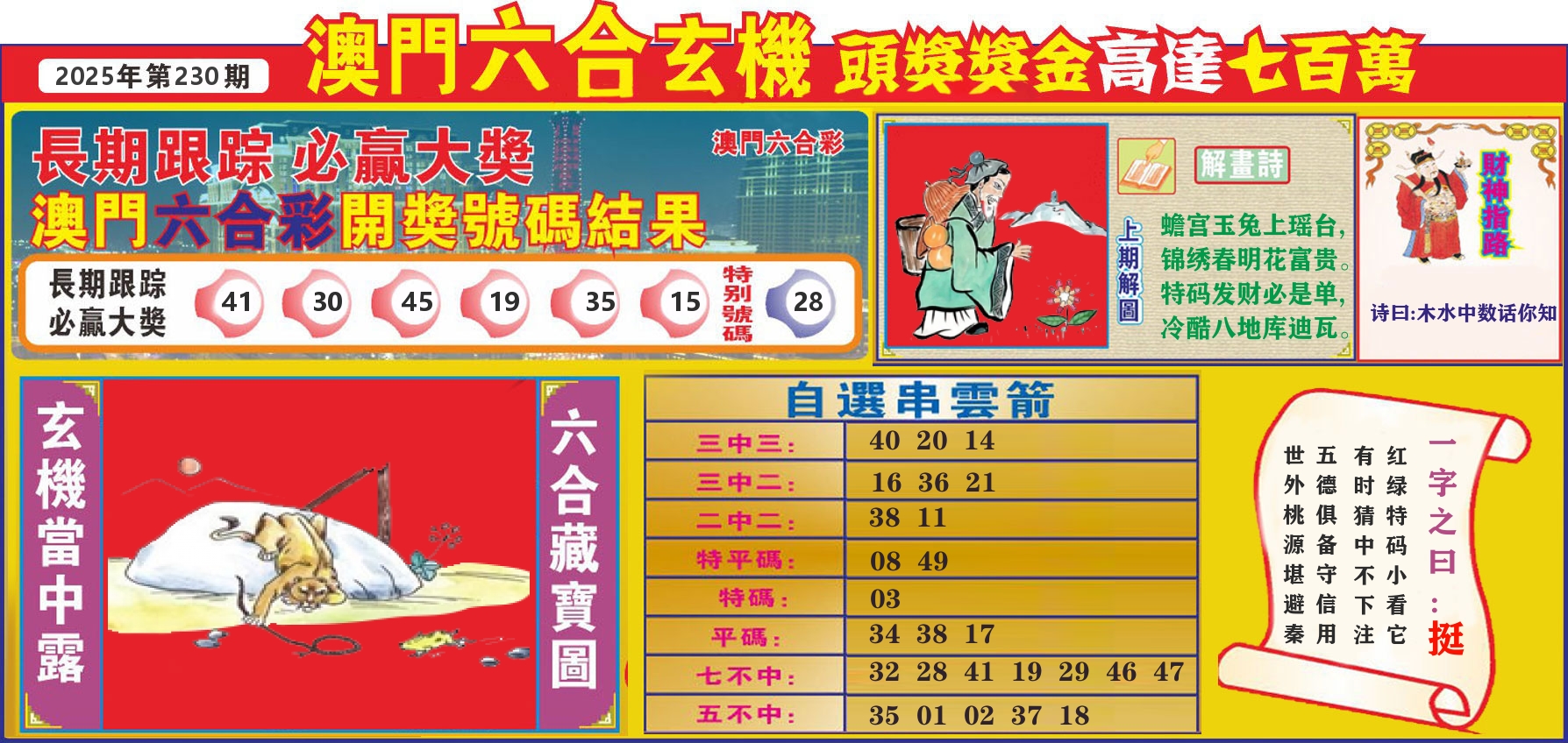 七星彩图C 第230期