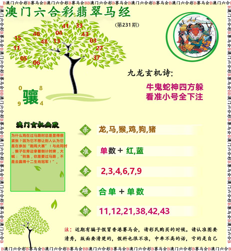 翡翠马经 第231期