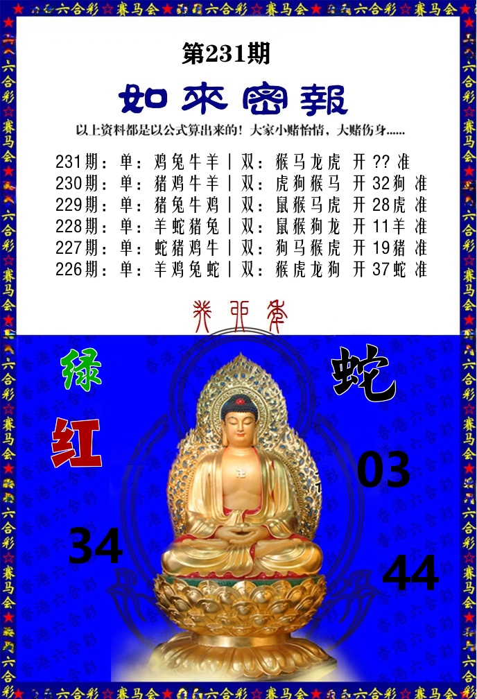 如来密报 第231期