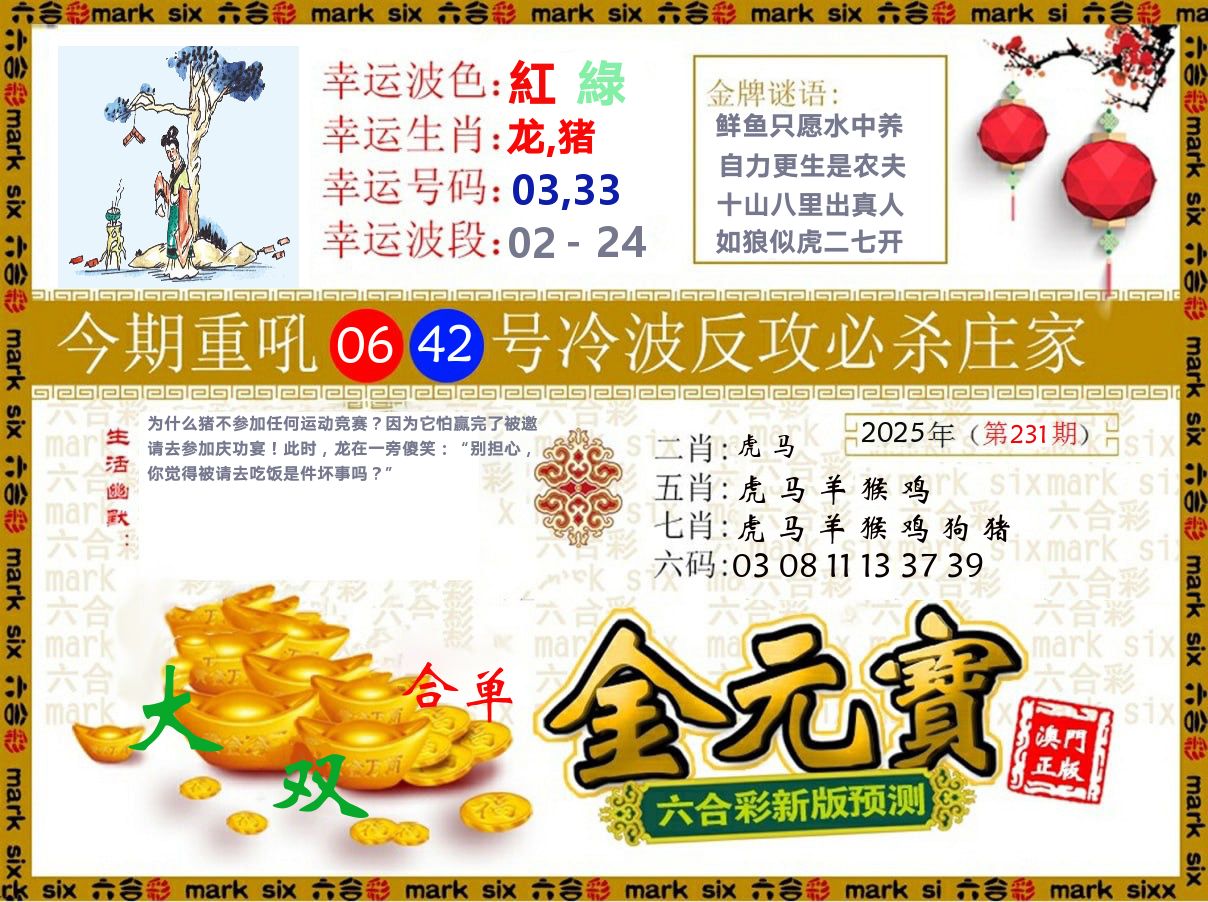 金元宝 第231期