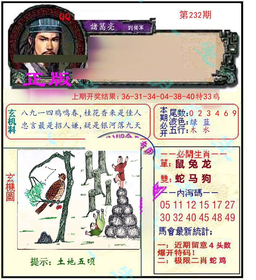 诸葛亮玄机 第232期