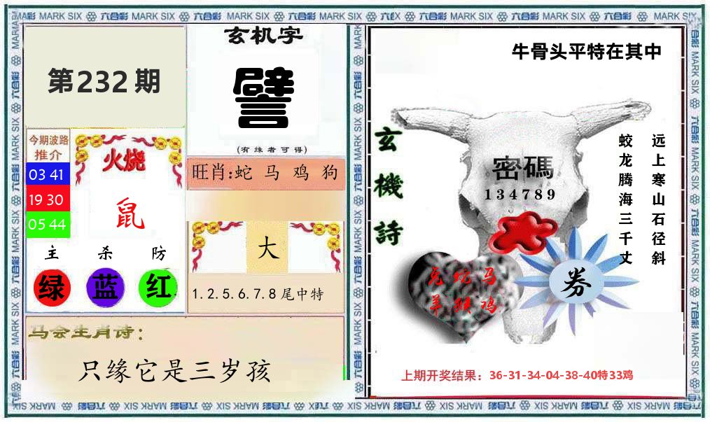 牛骨玄机 第232期