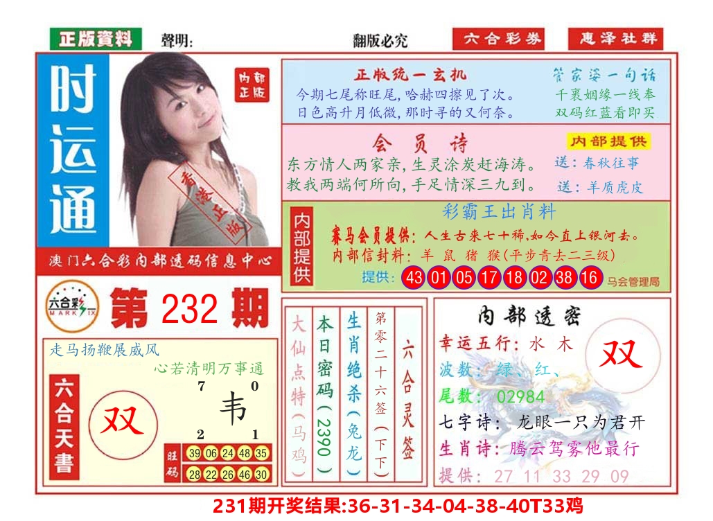 澳门惠泽社群 第232期