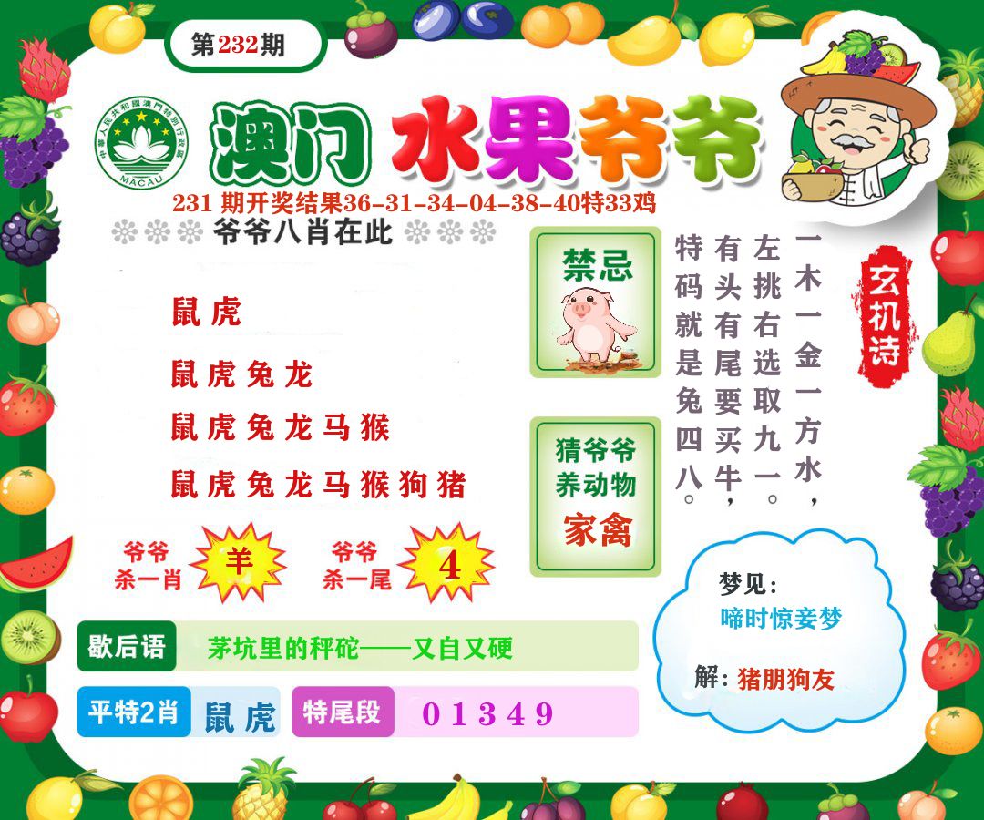 澳门水果爷爷 第232期