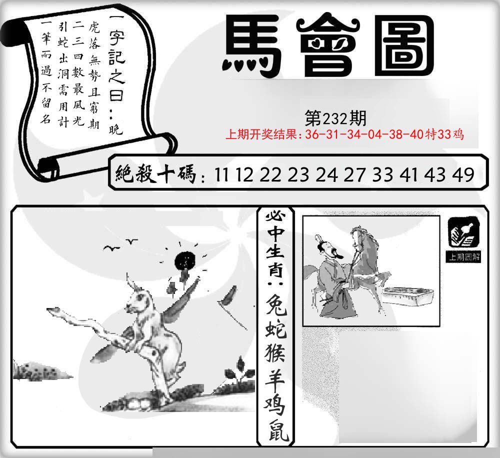 马会图 第232期